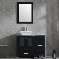 Wade Logan Neri 36.6'' Single Bathroom Vanity Set with Mirror