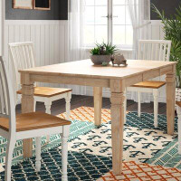 Rosecliff Heights Adams Extendable Butterfly Leaf Rubber Solid Wood Dining Table
