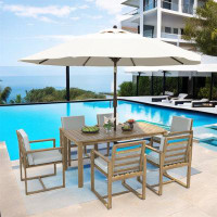 Rosecliff Heights 7-piece Patio Dining Table Set With Removable Cushions Chair