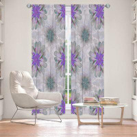 East Urban Home Lined Window Curtains 2-panel Set for Window Size Pam Amos Abstract Flower Tile Violet