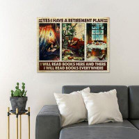 Trinx Reading In Bed, Sofa And In Bath - A Retirement Pl Value Does Not Apply - Wrapped Canvas Print