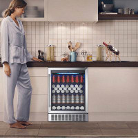 AOBOSI AOBOSI 164 Cans (12 oz.) Convertible Beverage Refrigerator with Wine Storage