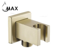 Shower Outlet Elbow With Holder Wall Mounted Brushed Gold