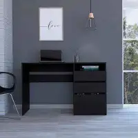ZeaZu Echo Grey Oak Computer Desk With Three Drawers