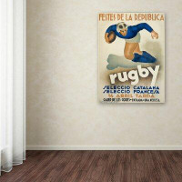 Trademark Fine Art Vintage Apple 'Rugby' Advertisement on Wrapped Canvas
