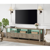 Millwood Pines Millwood Pines Tv Stand For 75 Inch Tv With Led Light, Modern Tv Console Table Entertainment Center With