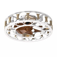 Breakwater Bay Caged Ceiling Fan With Lights Remote Control,Semi -Embedded Modern Ceiling Fans, 6 Speeds Reversible Blad