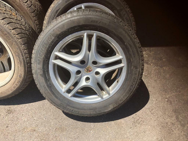 RIMS & WINTER TIRES (255/55/18 ) AS SET (90 % LEFT ON TIRES ) in Tires & Rims