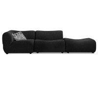 Crafts Design Trade 112.99" Black Velvet Modular Sofa