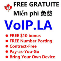 $1/month Phone Service -  VOIP.LA  FREE $10 bonus , FREE Cloud PBX, FREE SMS  and FREE Porting- internet phone service