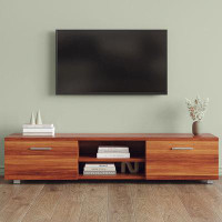 Latitude Run® Mid-Century Modern TV Stand For 63 Inch TV, Entertainment Centre TV Console With 2 Storage Cabinet And She