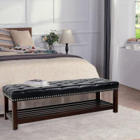 Alcott Hill Brittine Faux Leather Upholstered Storage Bench