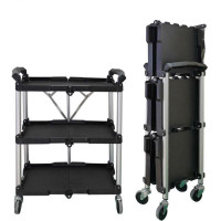 NEW 3 LAYER FOLDING COLLAPSIBLE SERVICE CART 525607