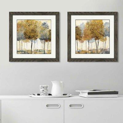 Winston Porter 'Metallic Forest II' 2 Piece Framed Acrylic Painting Print Set in Arts & Collectibles