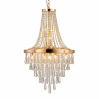 Rosdorf Park Gold Crystal Chandeliers,Large Contemporary Luxury Ceiling Lighting For Living Room Dining Room Bedroom Hal