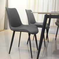 17 Stories Annily Carbon Steel Upholstered Back Side Chair Dining Chair
