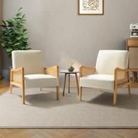 Sand & Stable™ Laren Armchair With Solid Wood Legs Set Of 2