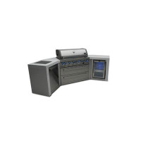 Mont Alpi Mont Alpi 6-Burner 45-Degree Deluxe Stainless Steel Outdoor Island Grill with Compact Refrigerator