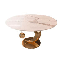 Orren Ellis Modern Simple Sintered Stone Round Dining Table