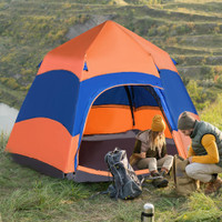 Camping Tent 275 x 275 x 170 cm Orange and Blue