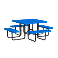 Leisure Craft Leisure Craft 46" Square Outdoor Picnic Table with 4 Bench Seats - Blue