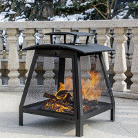 Arlmont & Co. Saaimah 28.5'' H x 22'' W Wood Burning Outdoor Fire Pit, Chiminea for Outside