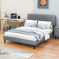Latitude Run® Full Upholstered Platform Bed With Headboard