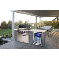 Mont Alpi Mont Alpi Artwood 4-burner Black Stainless Steel Outdoor Kitchen Island With Compact Refrigerator