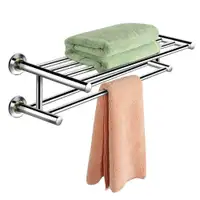 NEW WALL MOUNTED TOWEL RACK STAINLESS STEEL SHELF TR003