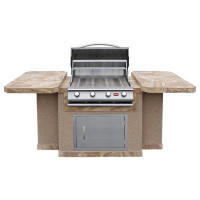 Cal Flame 4-Burner Stainless Steel Propane Grill Island With 27 In. Access Door