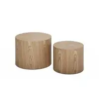 Latitude Run® MDF Side Table/Coffee Table/End Table/Nesting Table Set Of 2 With Oak Veneer For Living Room,Office,Bedroo