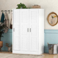 Latitude Run® Kulpmont 3-door Shutter Wardrobe with Shelves, Armoires