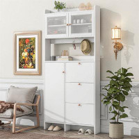 Latitude Run® Shoe Cabinet With Open Storage Space