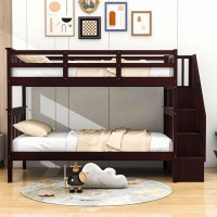 Harriet Bee Twin-Over-Twin Standard Bunk Bed With Storage And Guardrail