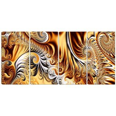 Made in Canada - Design Art Metal 'Gold/Silver Ribbons Abstract' 4 Piece Graphic Art Set in Arts & Collectibles