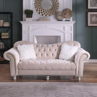 House of Hampton Emidy 80" Velvet Rolled Arm Chesterfield Sofa with Reversible Cushions