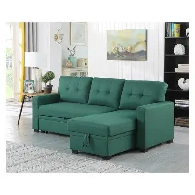 Lipoton Upholstered Pull Out Sectional Sofa With Chaise