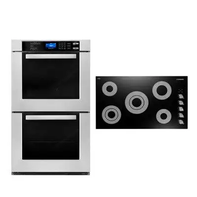 Cosmo 2 Piece Kitchen Package With 36" Electric Cooktop 30" Double Electric Wall Oven