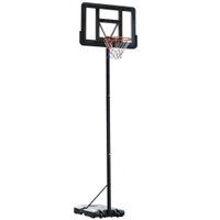 5FT-10FT HEIGHT ADJUSTABLE BASKETBALL HOOP STAND, PORTABLE BASKETBALL SYSTEM WITH WHEELS AND 45 BACKBOARD FOR YOUTH JUN