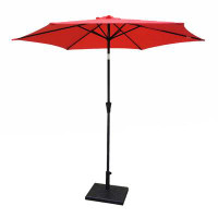 wtressa 8.8 Feet Outdoor Aluminum Patio Umbrella,Market Umbrella With 42 Pound Square Resin Umbrella Base
