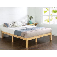 Loon Peak Queen Size Solid Wood Platform Bed Frame In Natural Finish