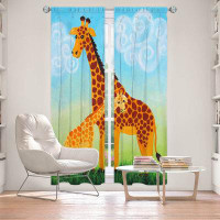 East Urban Home Lined Window Curtains 2-panel Set for Window Size by nJoy Art - Giraffes