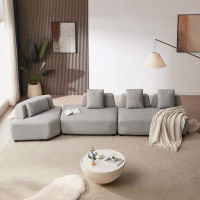 Latitude Run® 3-piece Sectional Sofa Free Convertible sofa with Four Removable Pillows