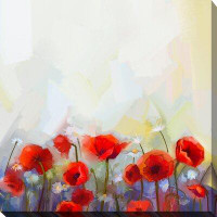 Made in Canada - Picture Perfect International 'Poppies are Red' Painting Print on Wrapped Canvas