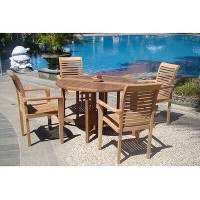 Rosecliff Heights Ensemble repas 5 pièces teck luxueux Hussey