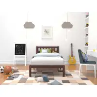 Wrought Studio Full Size Bed, Wood Platform Bed Frame With Headboard For Kids, Slatted
