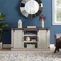 August Grove Classic Farmhouse Media TV Stand Transitional Entertainment Console For TV Up To 60" With Sliding Doors And