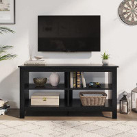 Latitude Run® TV Stand, Classic 4 Cubby TV Stand For 50 Inch TV, TV Stand With Storage Shelves, Entertainment Centre Tel