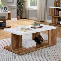 Union Rustic Gallion Solid Wood Floor Shelf Coffee Table