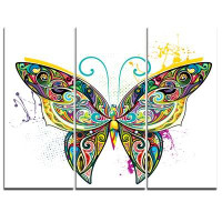 Made in Canada - Design Art Openwork Butterfly - 3 Piece Graphic Art on Wrapped Canvas Set